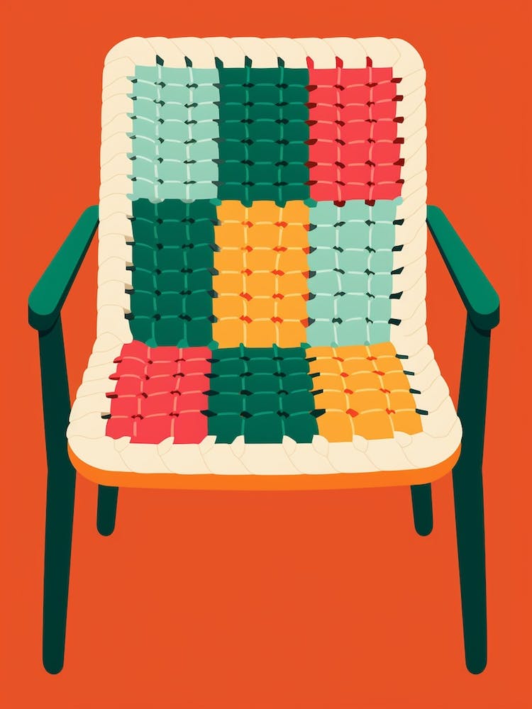 Häkelstuhl-Illustration Orange