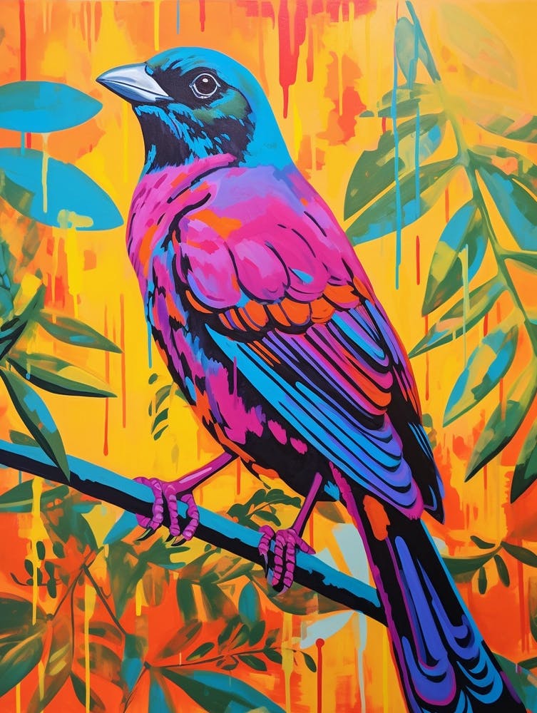 Colourful Bird Painting Cowbird 3