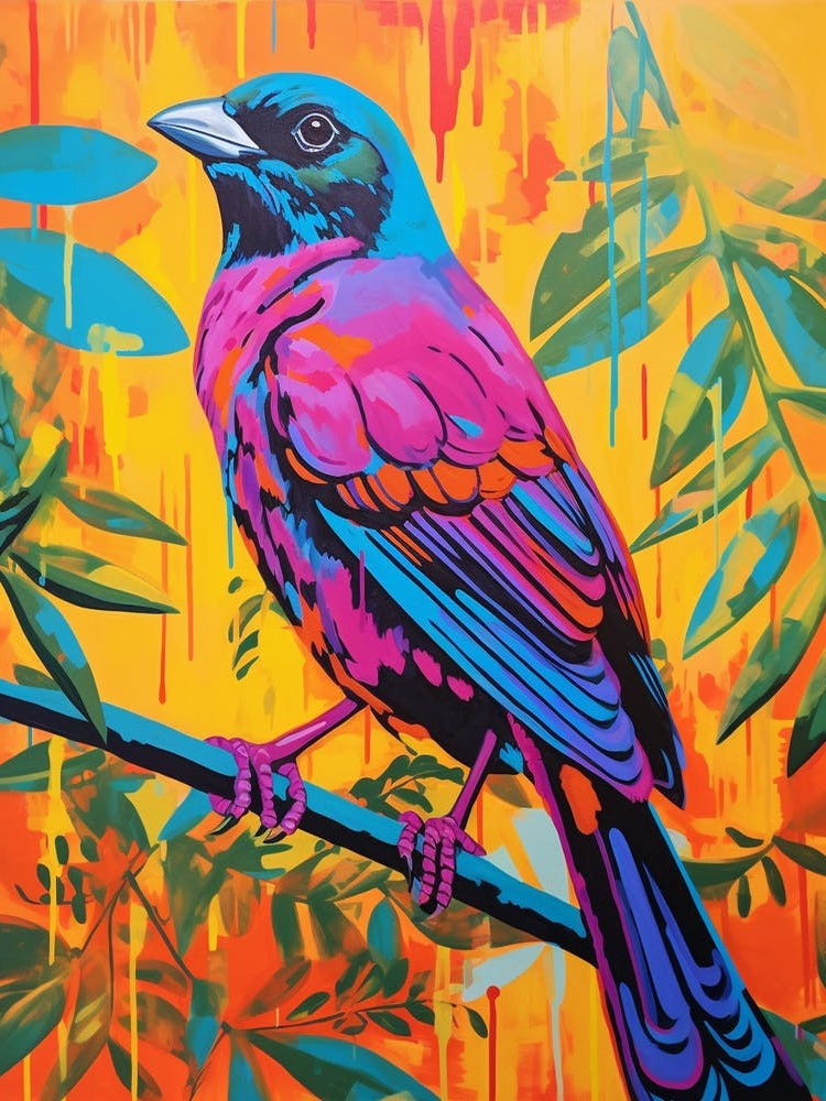 Colourful Bird Painting Cowbird 3