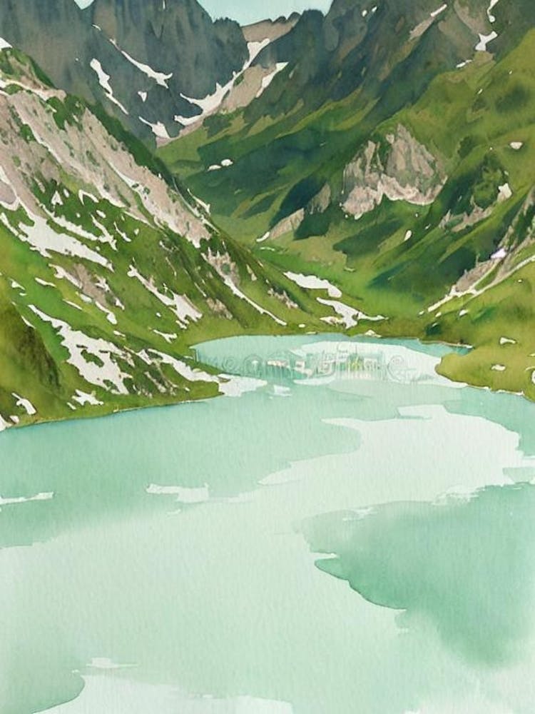 Vanoise National Park France Water Colour Poster