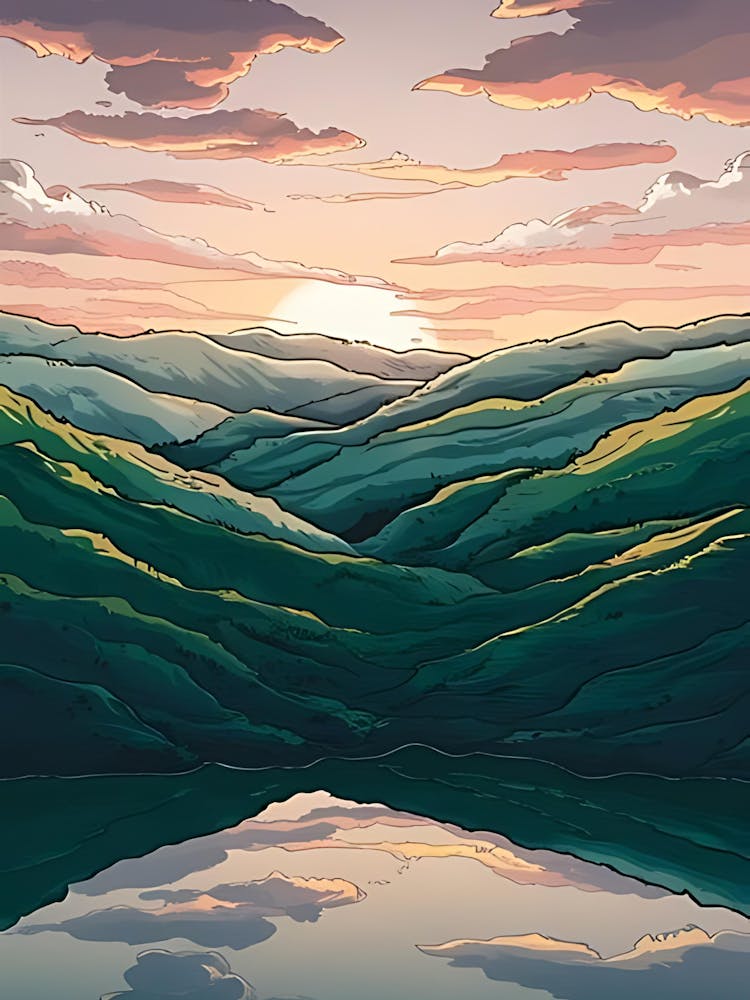 Landscape With Mountains And Lake