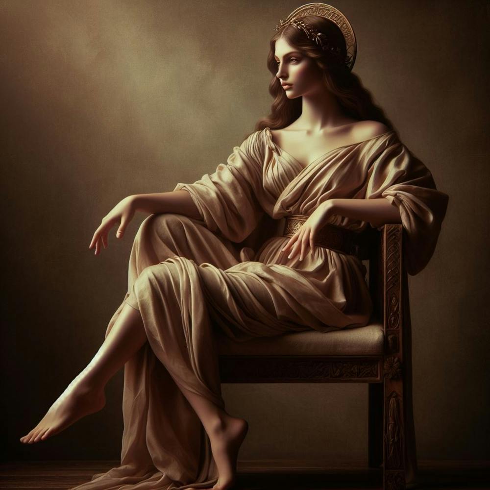 Graceful woman sitting on a chair