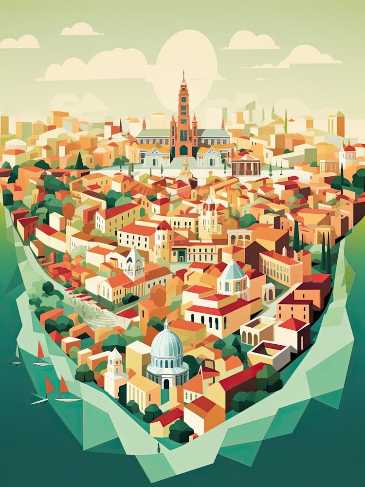 Seville, Spain, Geometric Illustration 4