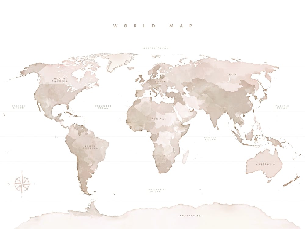 Beige World Map No 130