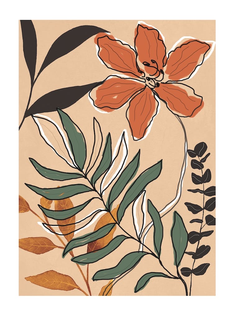 Elegant Botanical Line Art 2