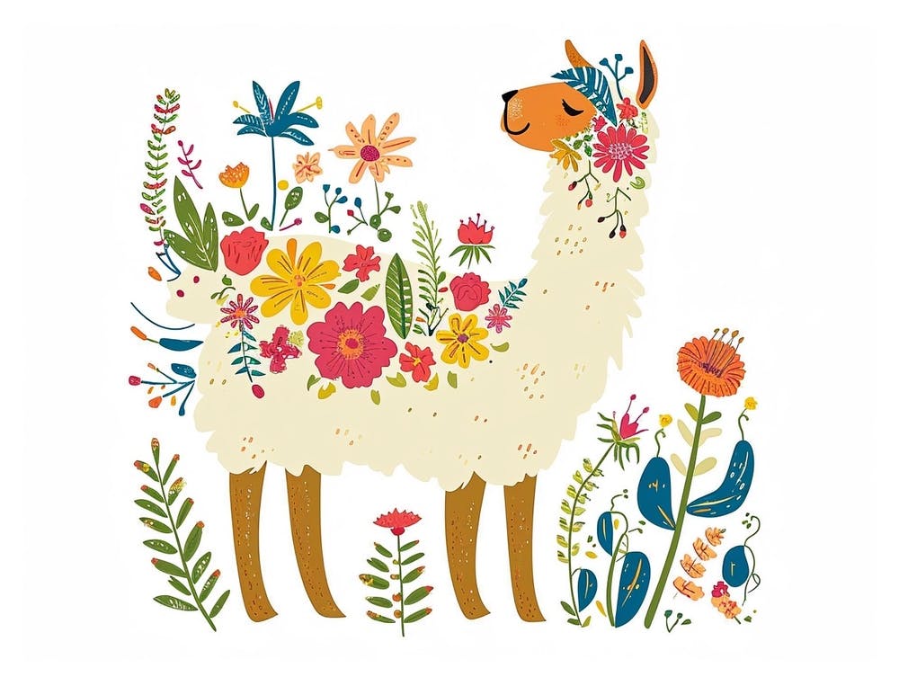 Little Floral Llama 4