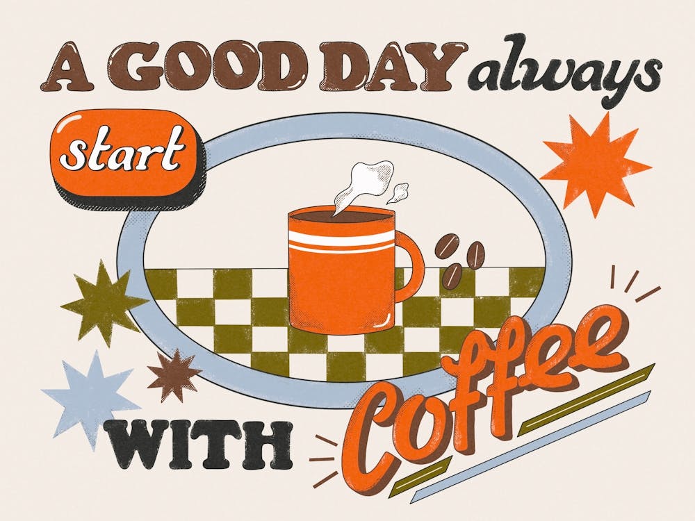 Guter Tag beginnt immer mit Kaffee Retro-Stil
