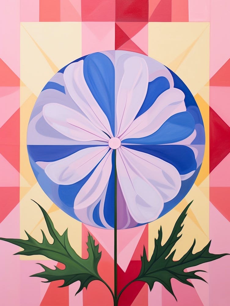 Phlox 1 Hilma Af Klint Inspired Pastel Flower Painting