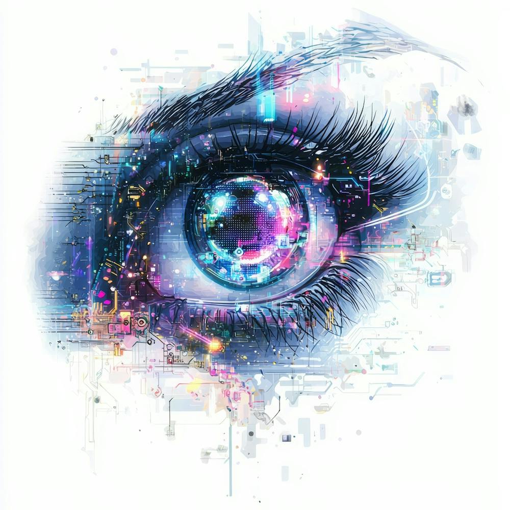 Eye Of The Future.Generated AI. Wall 1