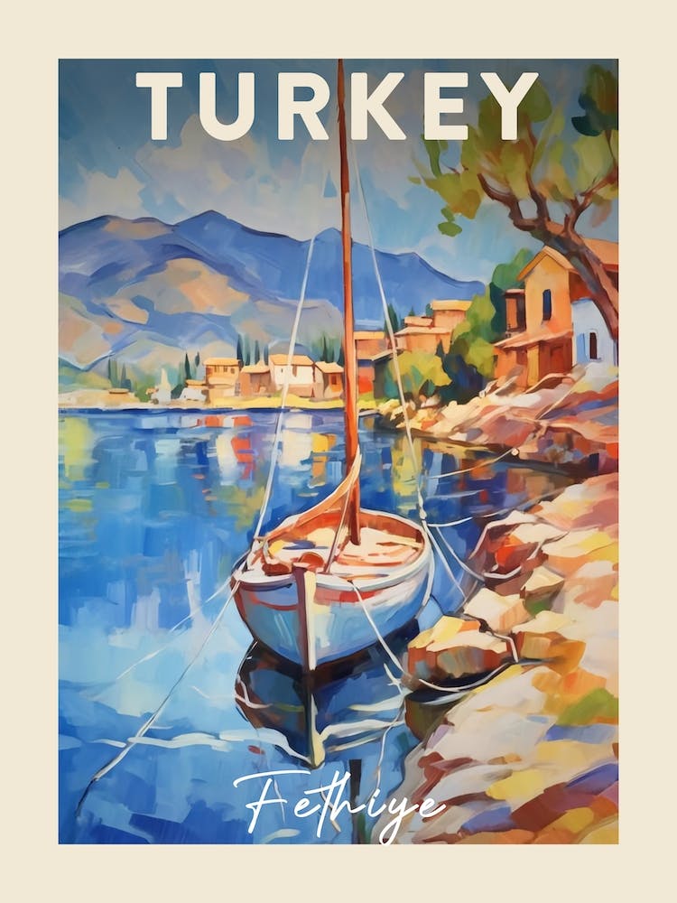 Fethiye Turkey 1 Fauvist Painting  Travel Poster