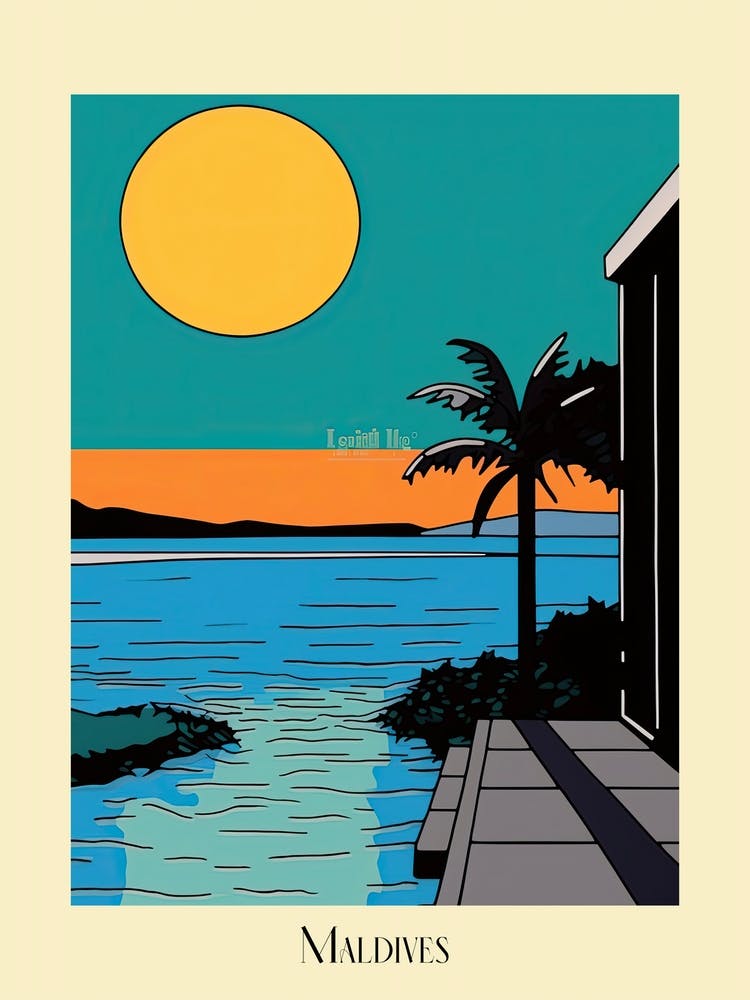Poster Of Minimal Design Style Of Maldives 4