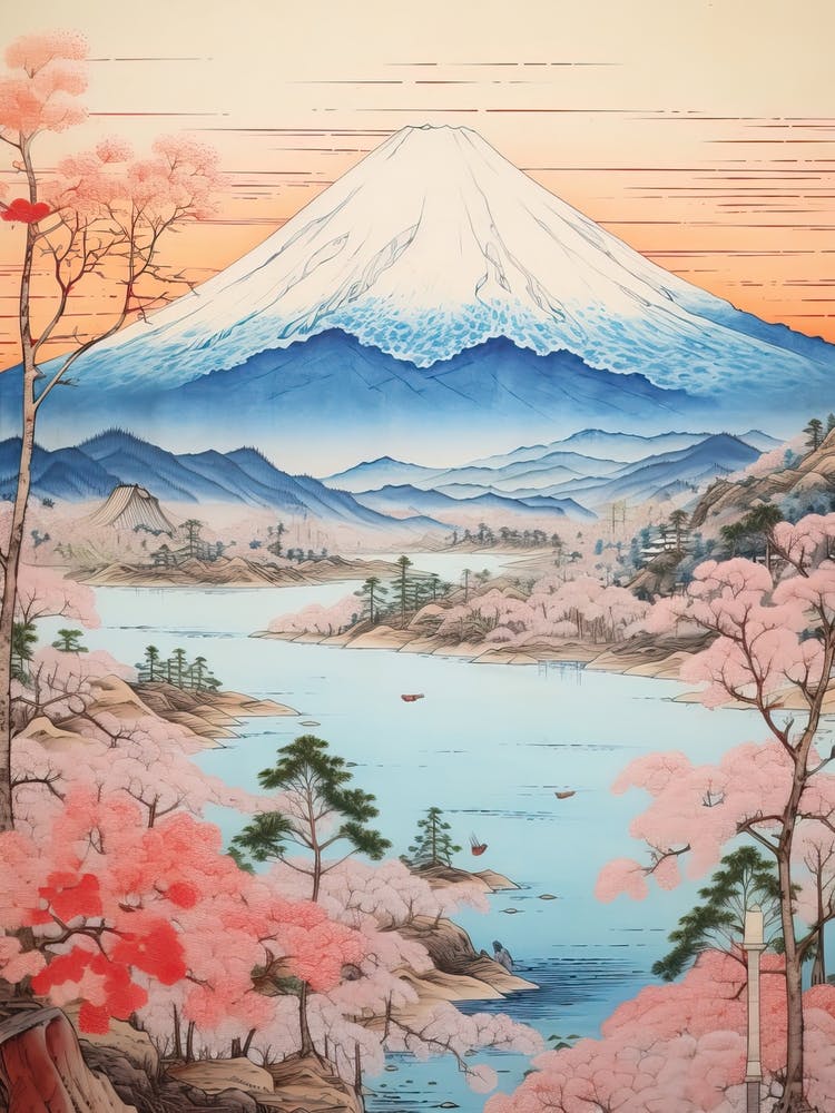 Chugoku Mountains In Multiple Prefectures, Ukiyo E Drawing 4