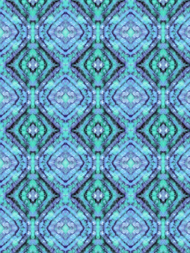 Shibori Boho Nomadic Mirrored Blue