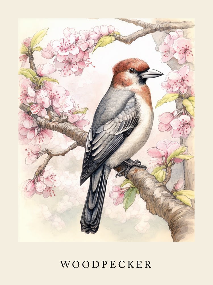 Beatrix Potter Inspired  Animal Watercolour Woodpecker 2