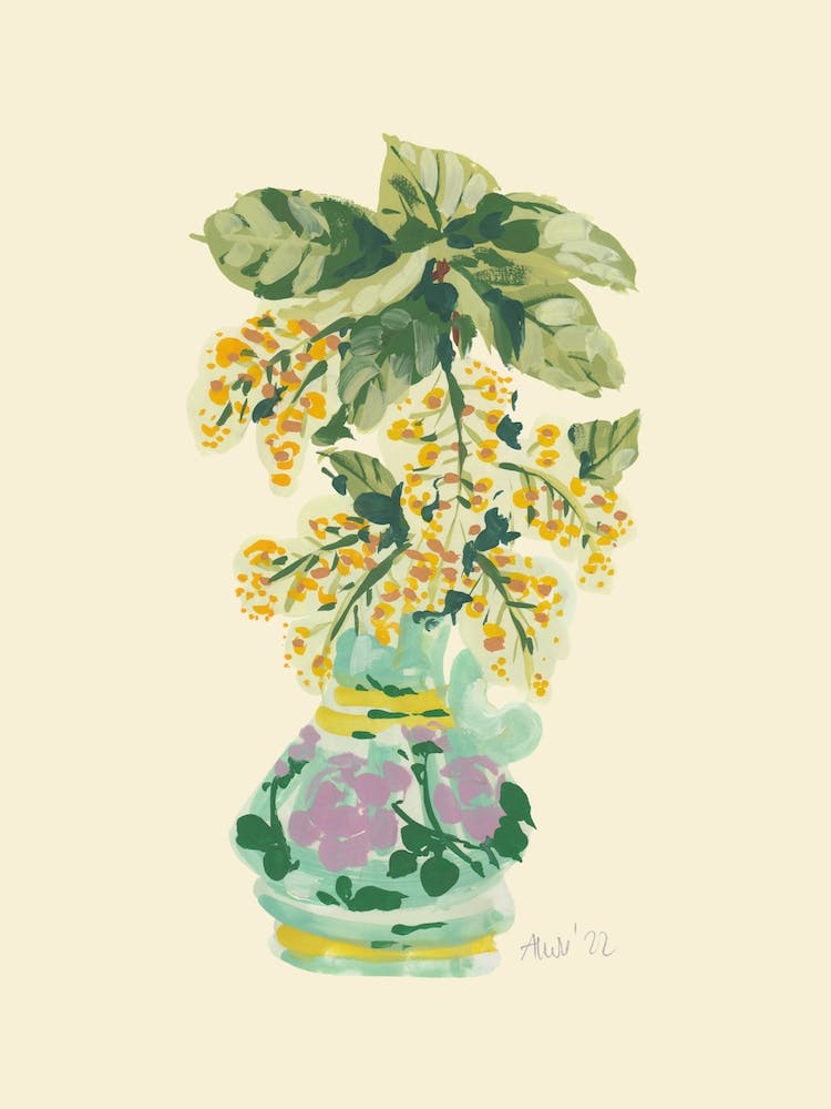 Blooming Linden In Vase