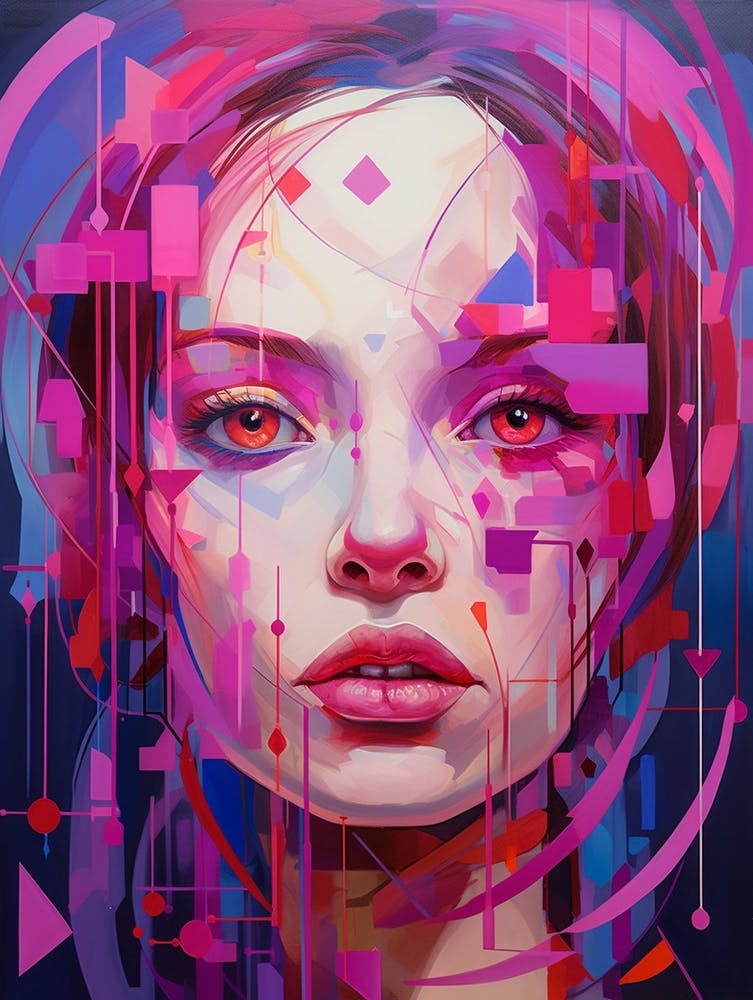 Abstract Geometric Lady Portrait 16