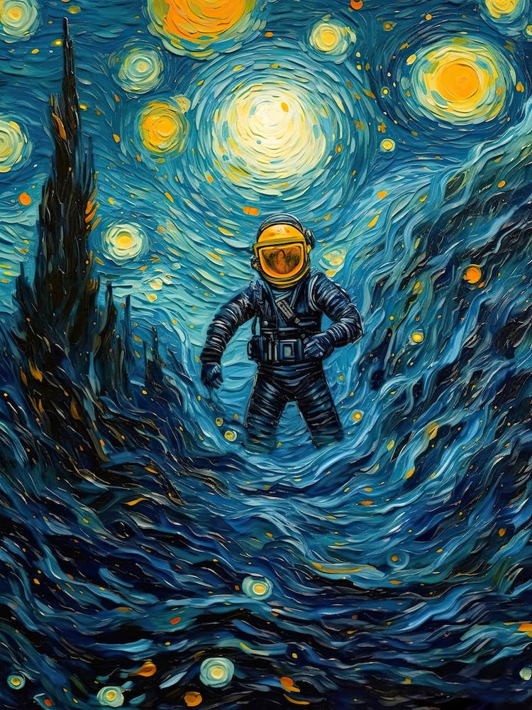 Astronaut In A Starry Night 3