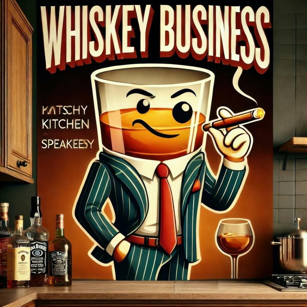Whiskey Business. Kitschy Kitchen Art Series.