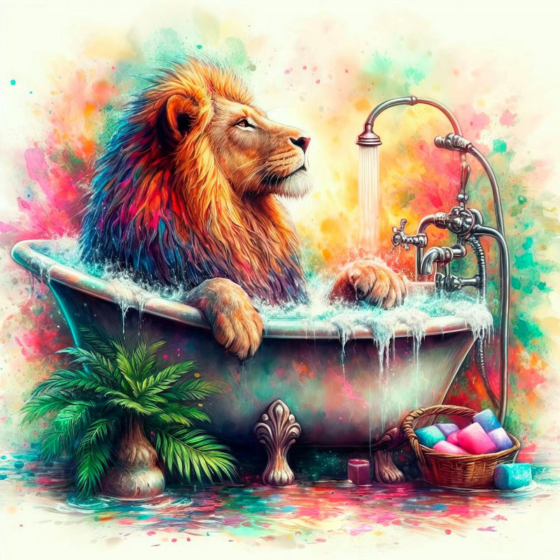 Bathing Lion