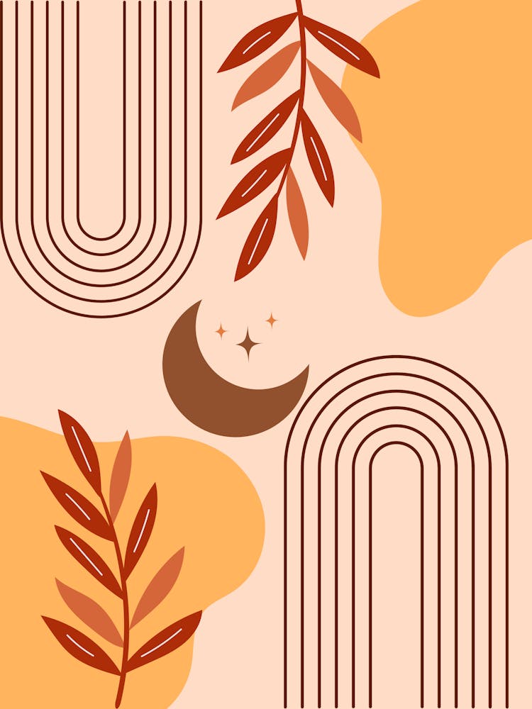 Moon And Leaves