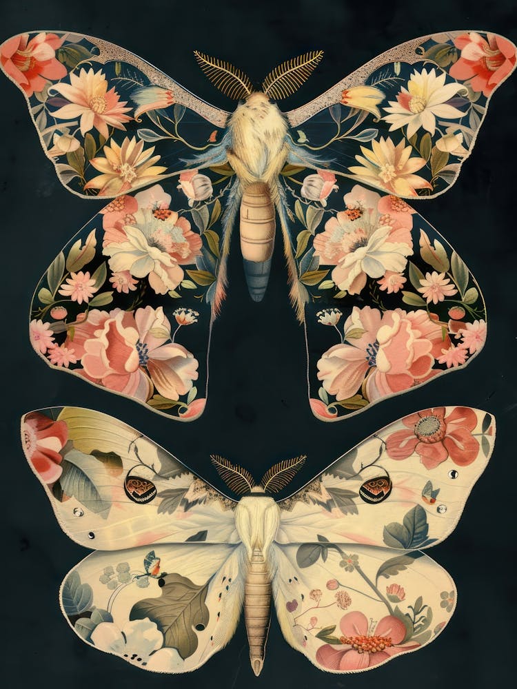 Night Butterflies William Morris Style 7