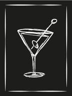 Martini Cocktail Black and White
