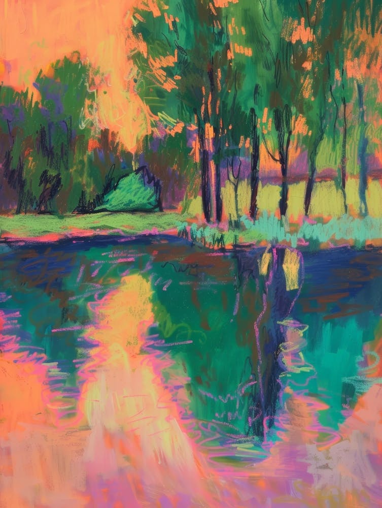 Sunset By The Pond