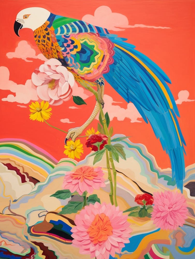 Maximalist Bird Painting Macaw 2