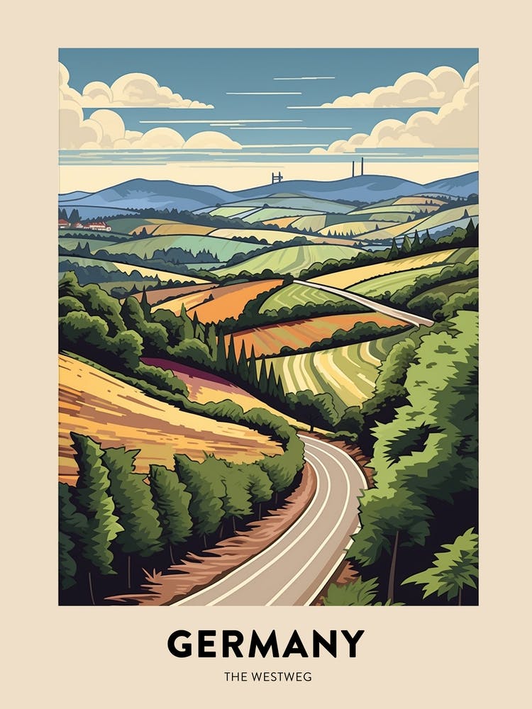 The Westweg Germany 1 Vintage Hiking Travel Poster