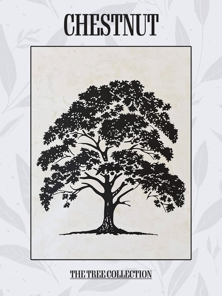 Chestnut Tree Simple Geometric Nature Stencil 1 Poster