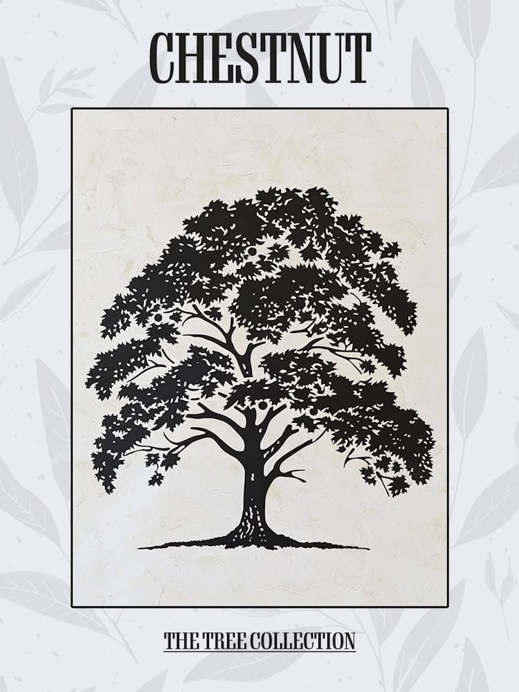 Chestnut Tree Simple Geometric Nature Stencil 1 Poster