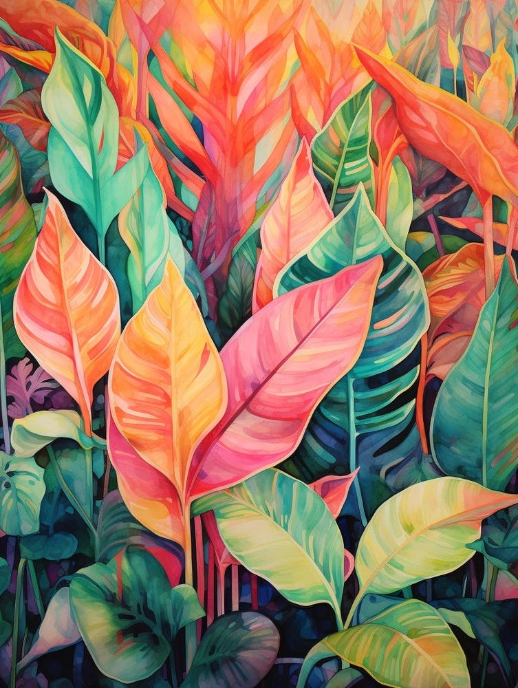 Tropical Plant Painting Calathea 1
