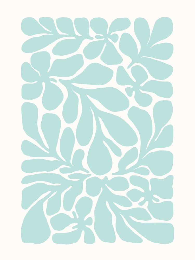 Abstract Botanical Aqua