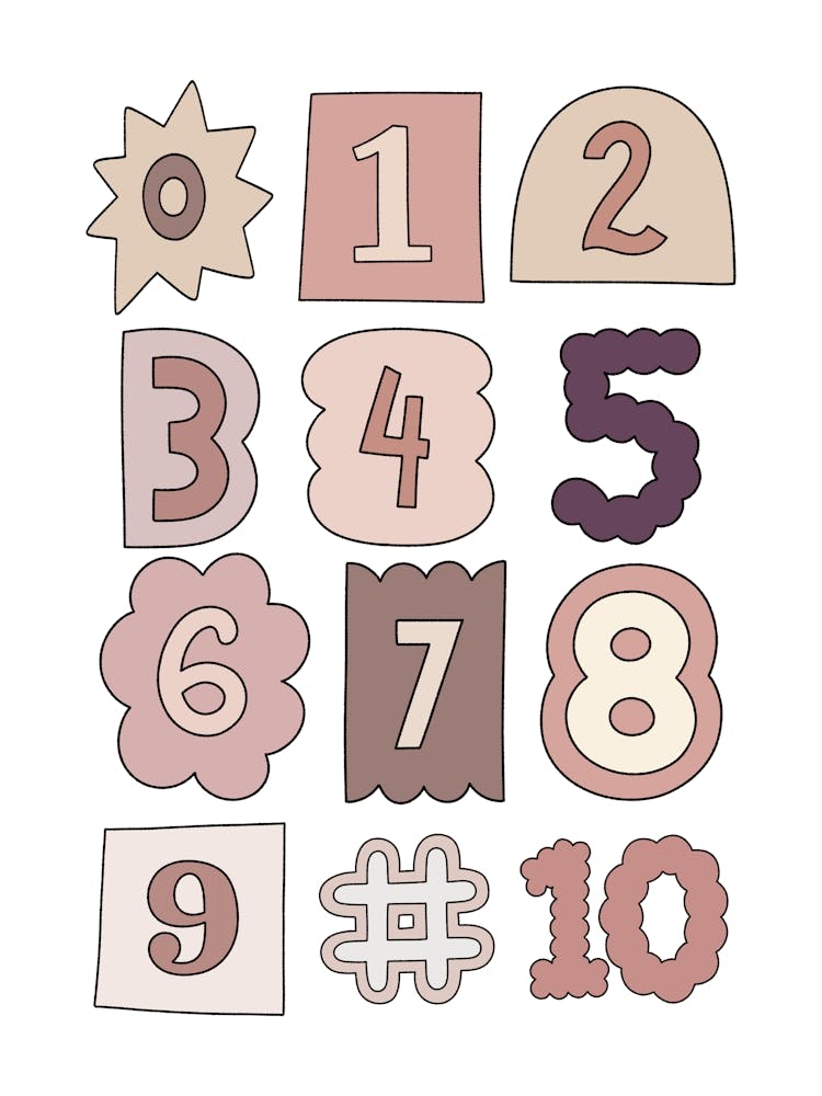 Kids Numbers Chart Pink