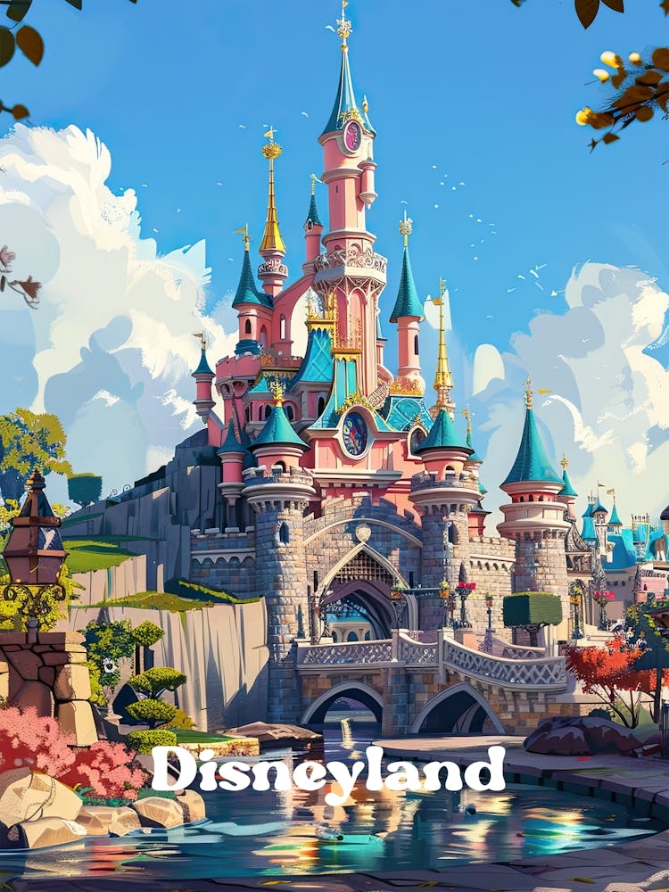 Disneyland Fantasy Travel Illustration