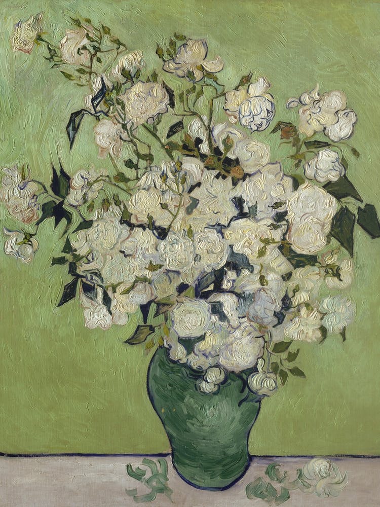 Pink Roses In A Vase, Vincent Van Gogh