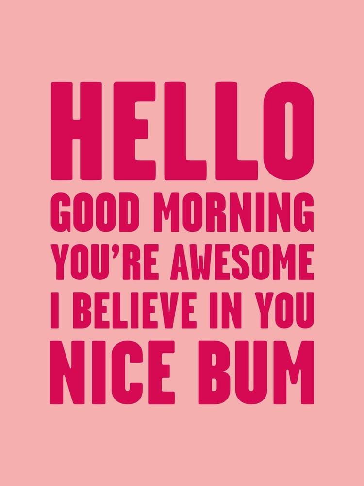 Hello Youre Awesome Nice Bum Pink