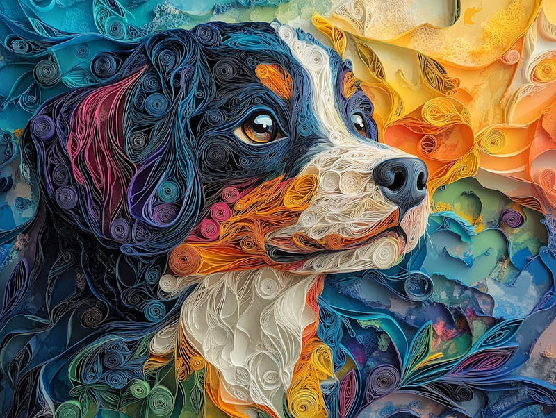 Finnish Laphund Paper Quilling Dog Portrait II