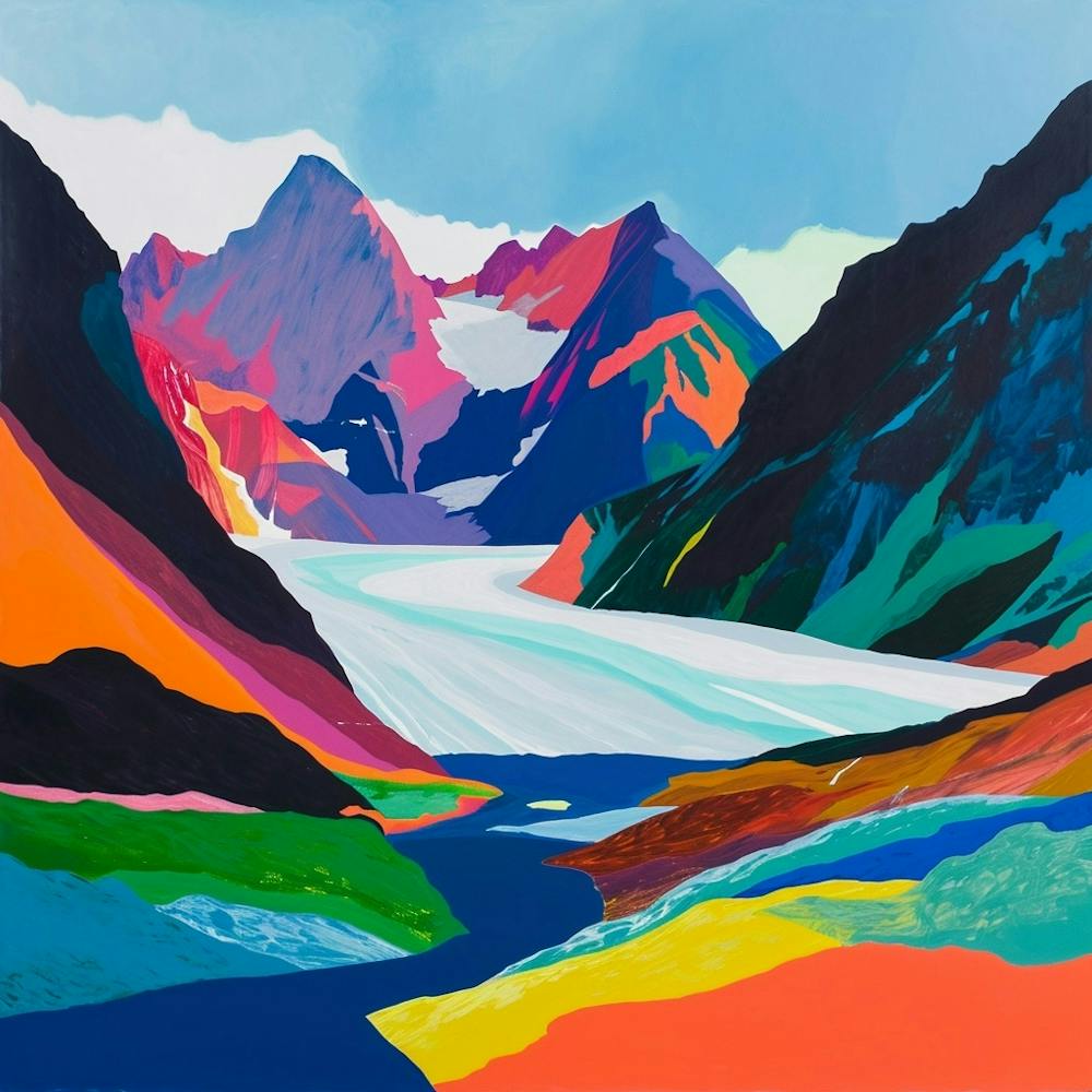 Abstraction Colorée Parc National Jostedalsbreen Norvège 1
