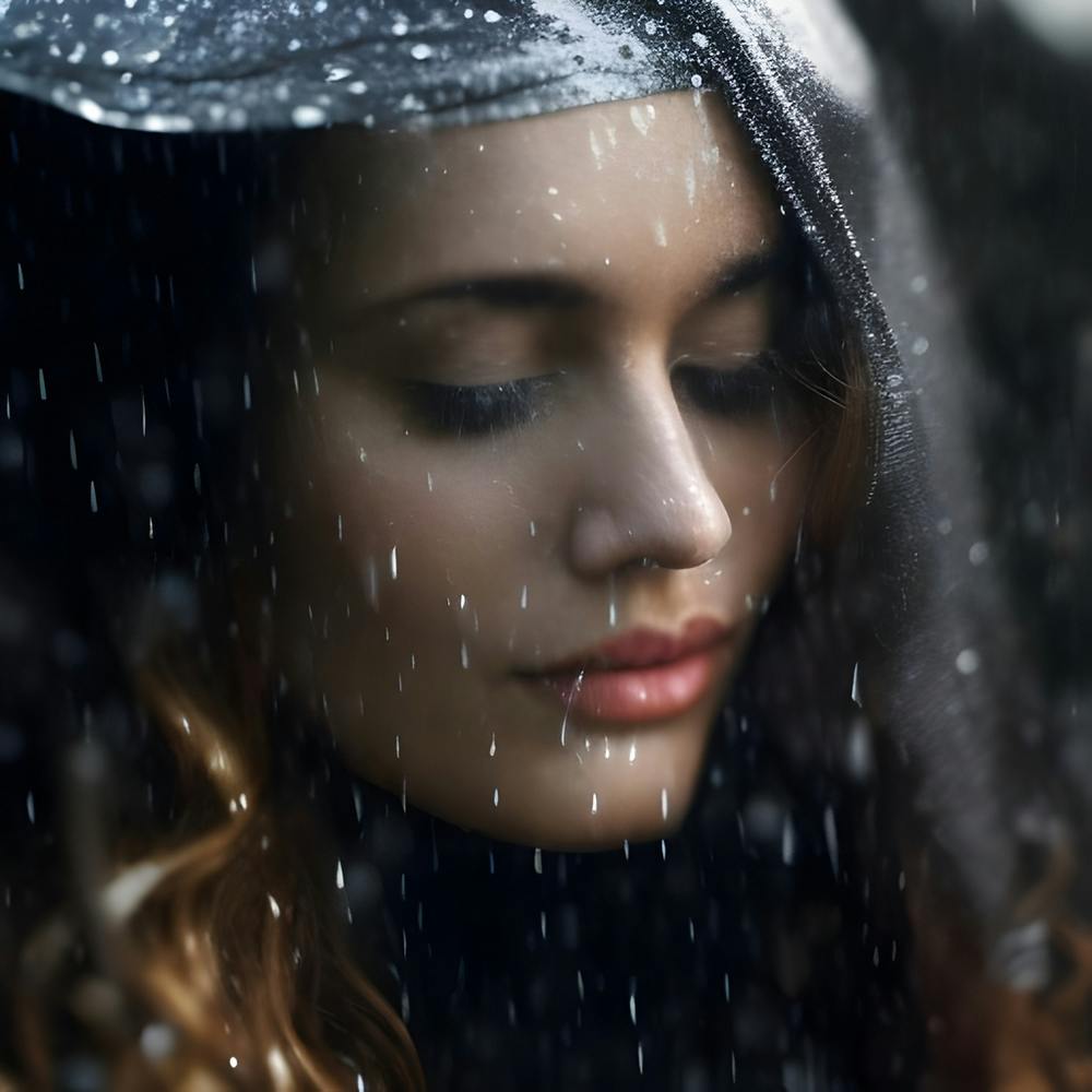 Portrait Of A Woman In The Rain