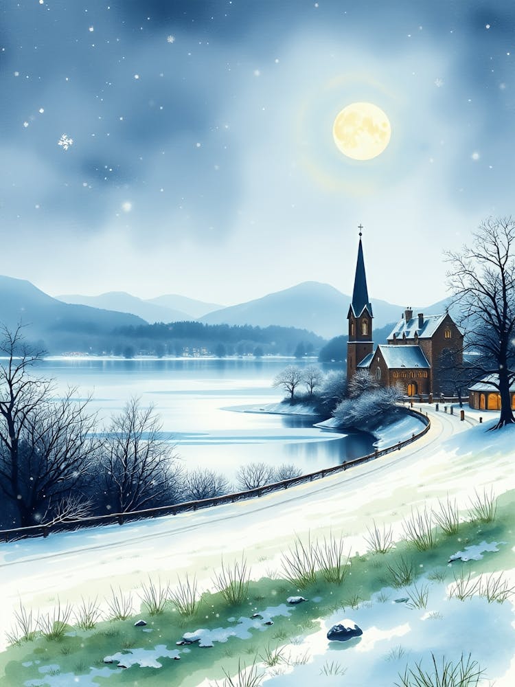 Winter Landscape With Church