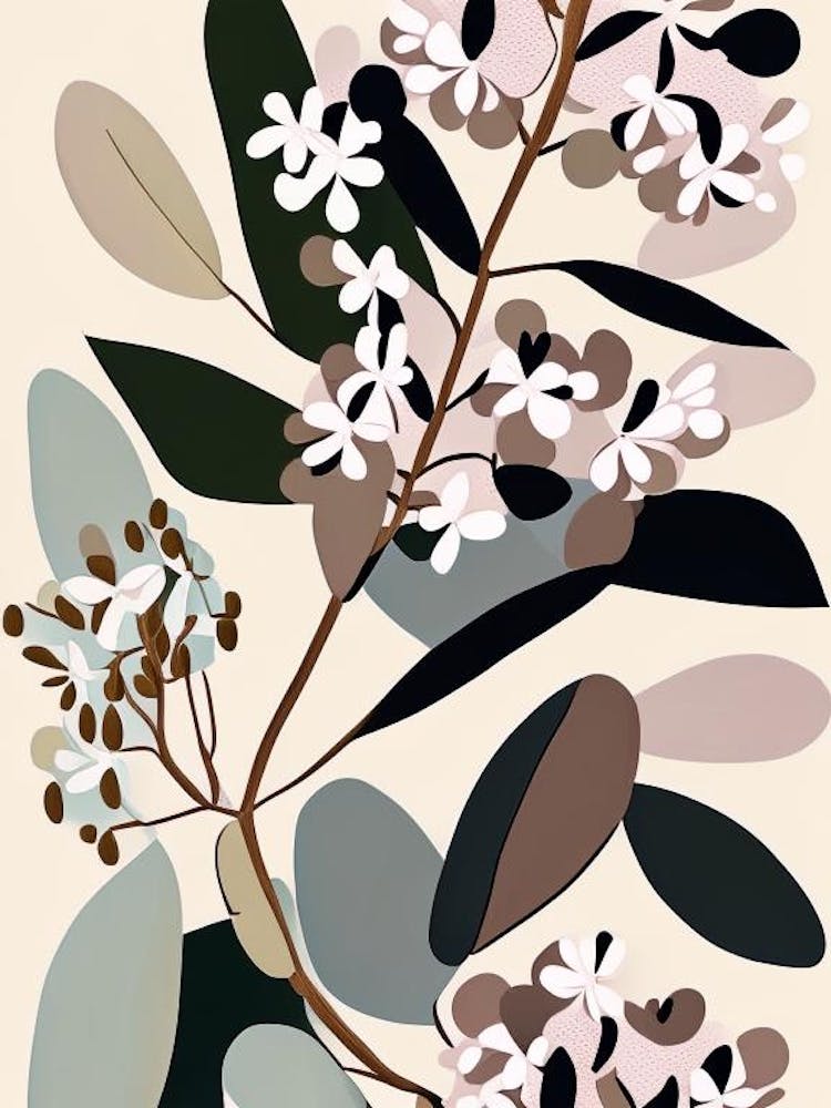 Mountain Laurel Wildflower Modern Muted Colours