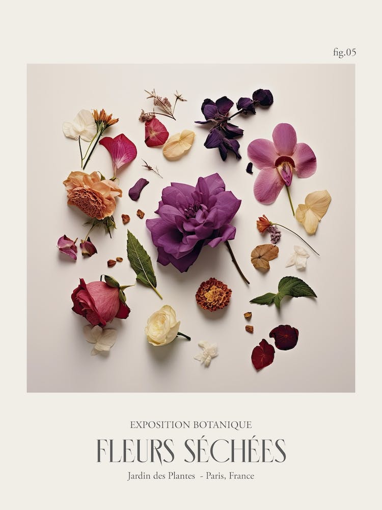 Fleurs Sechees, Dried Flowers Exhibition Poster 05