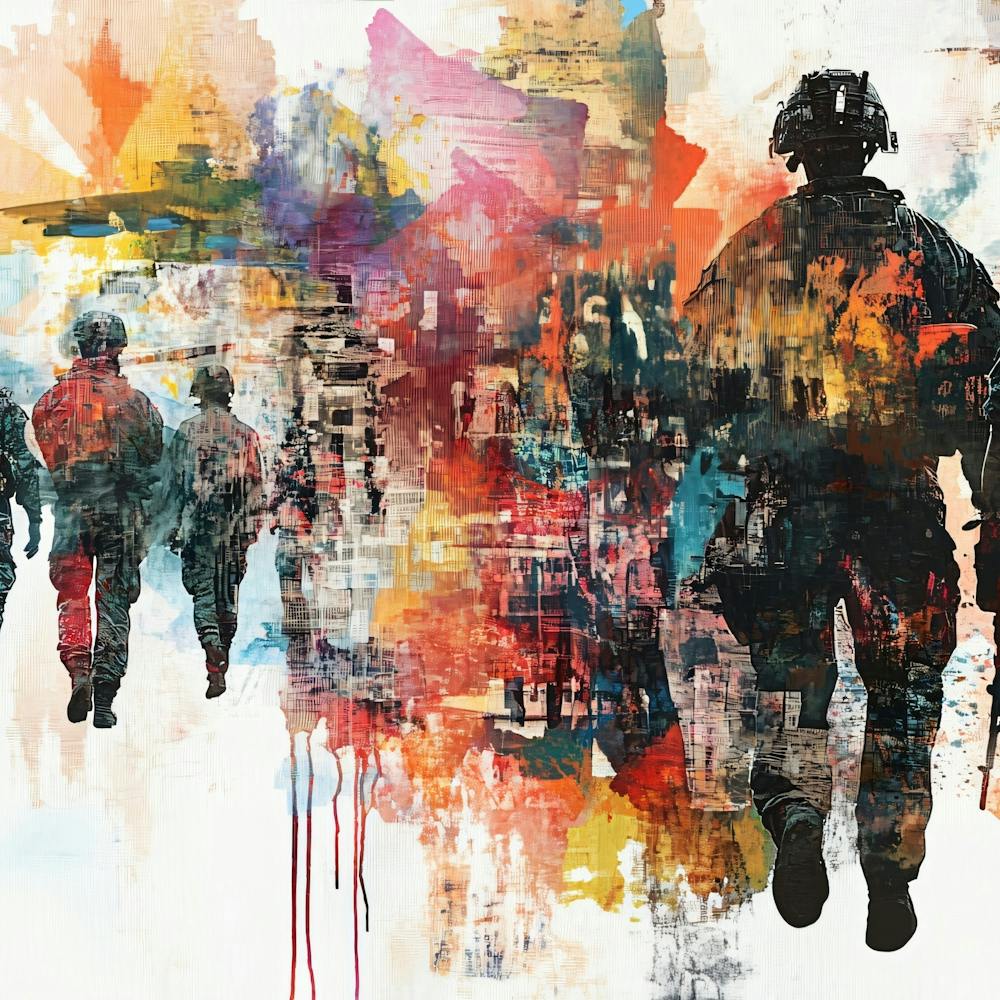 Soldiers On Patrol Collage