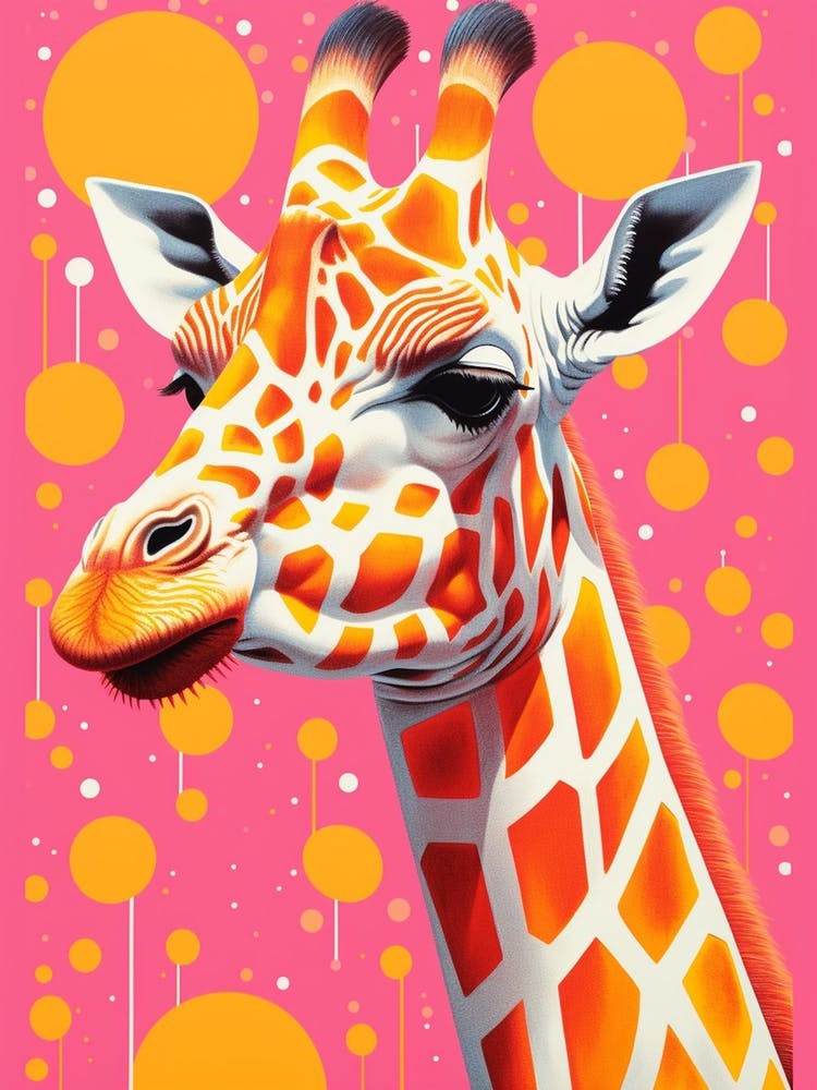Abstract Giraffe Yellow & Pink Pattern 4