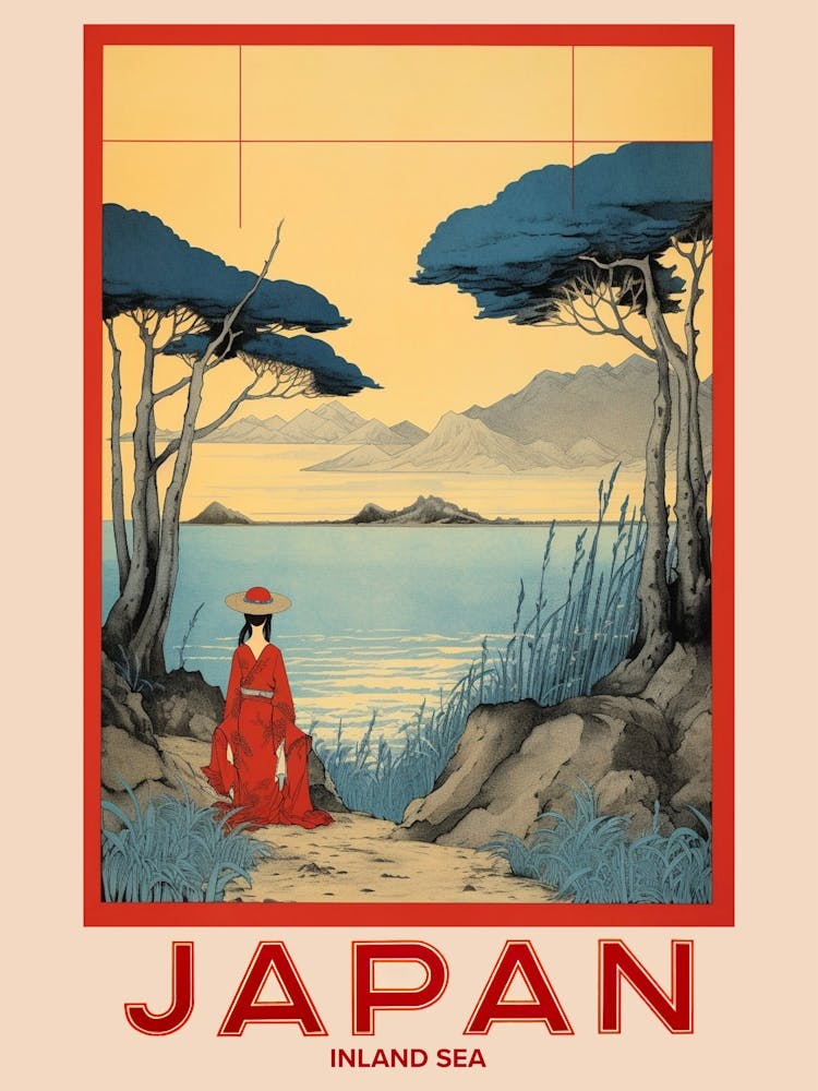 Inland Sea, Visit Japan Vintage Travel Art 2