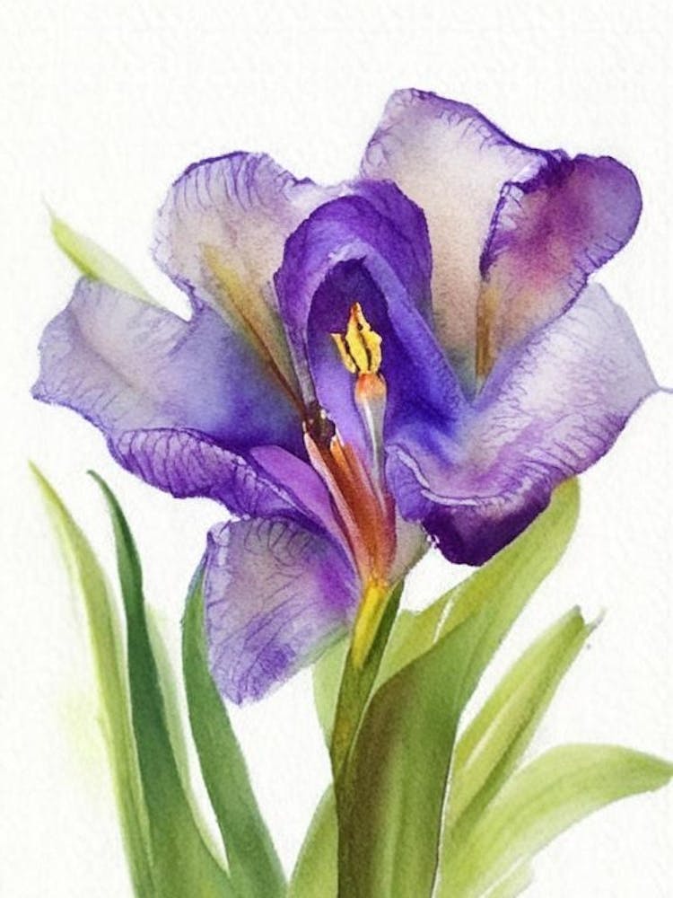 Iris Wildflower Watercolour 1