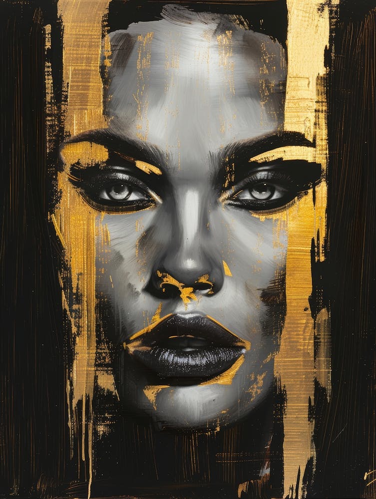 Gold And Black Canvas Print 35