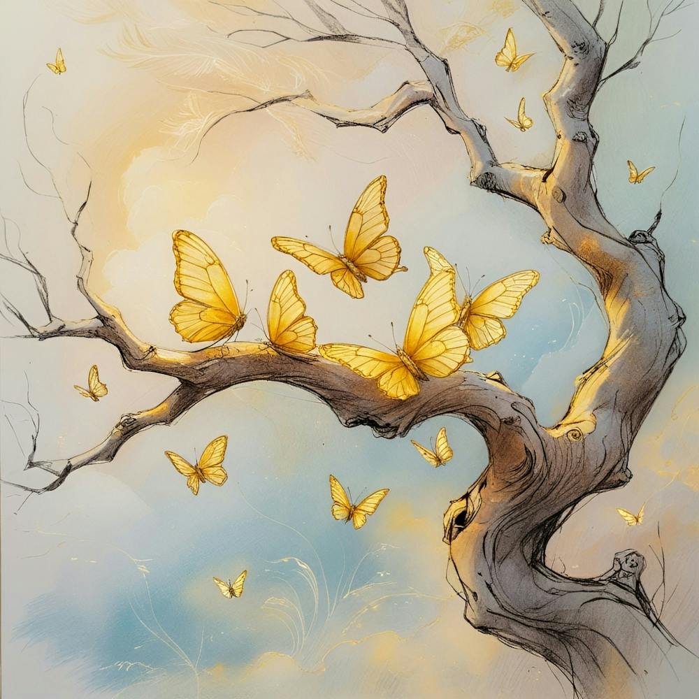 Butterflies On A Tree 1