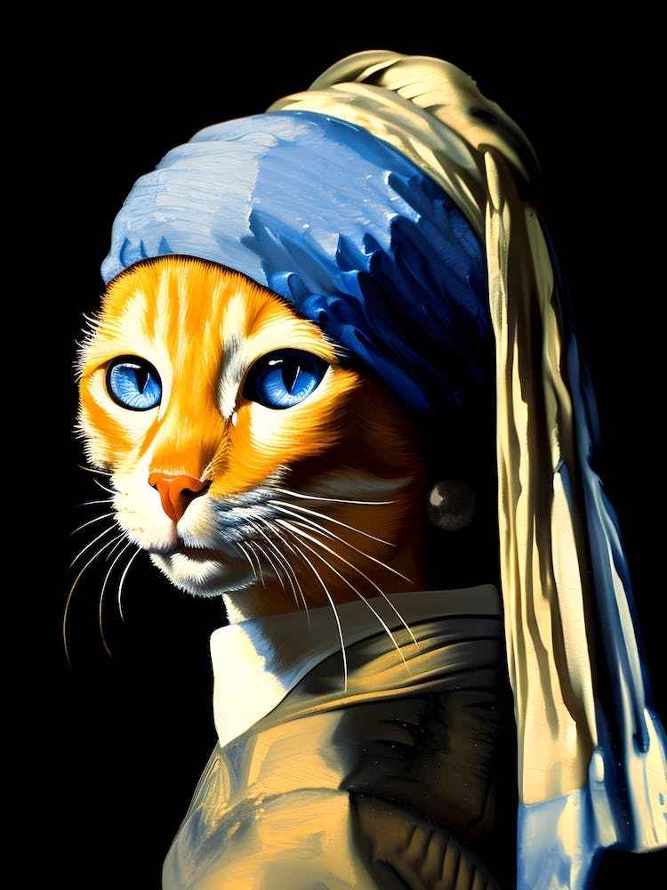 The Cat with the Pearl Earring, Vermeer 1